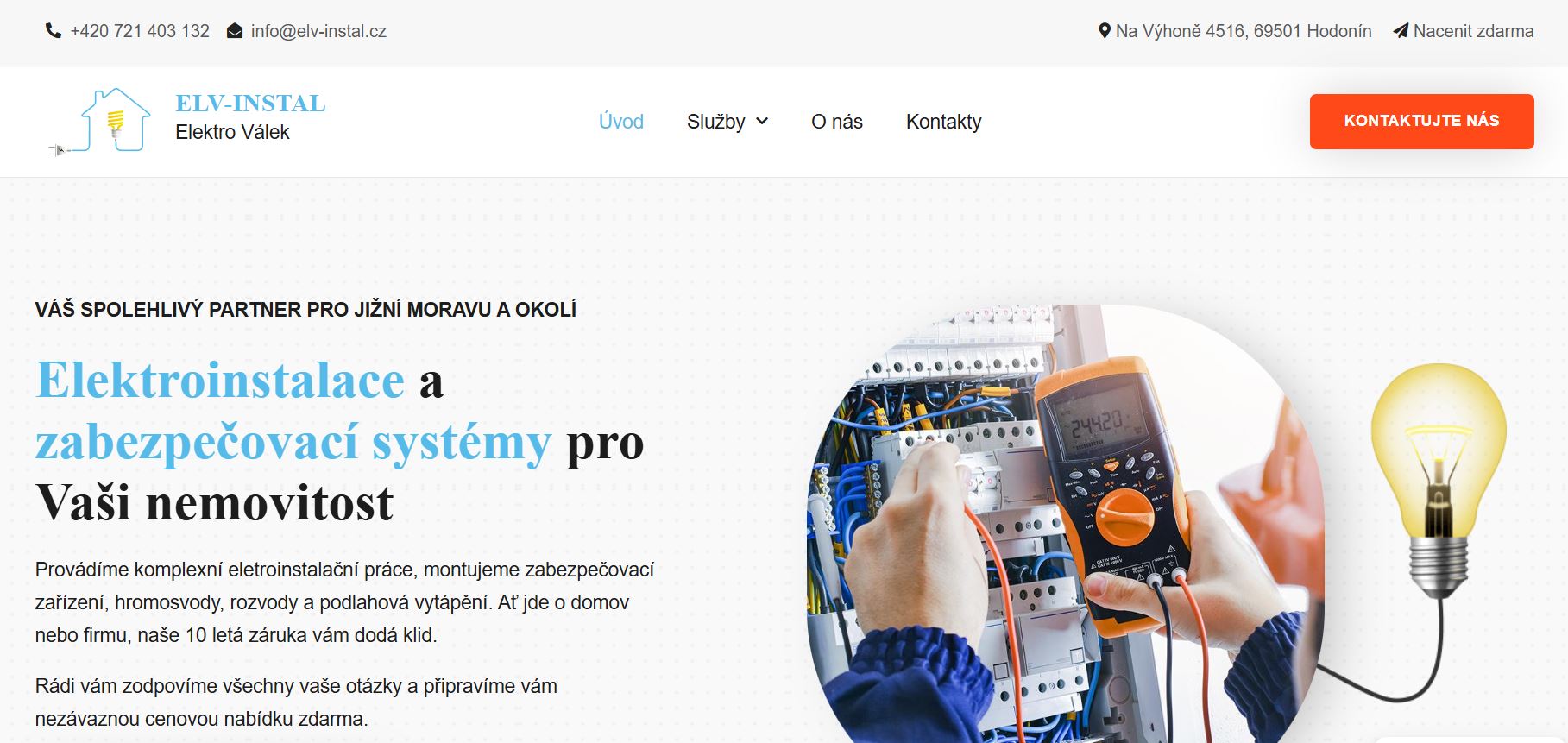 ELV-INSTAL s.r.o. - elektromontáže, rozvody, podlahové vytápění, hromosvody a zabezpečovací systémy